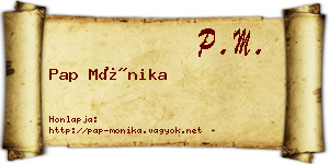 Pap Mónika névjegykártya